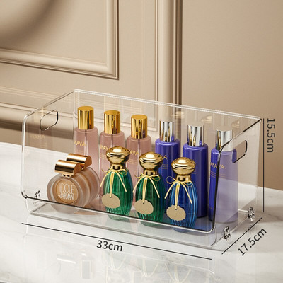 Stolni prozirni kozmetički organizator Kutija za pohranjivanje nakita Lagana luksuzna kutija za šminku koja se može složiti Koncizni organizator za kupaonski tuš