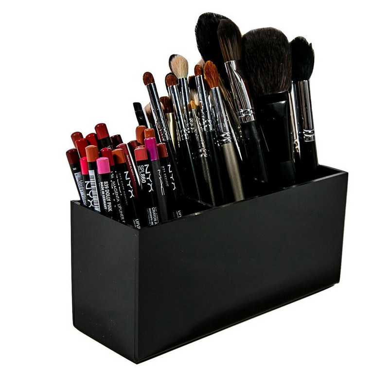 Kist i linija za šminkanje Organizator akrilnih alata za šminkanje Kutija za pohranu 3 utora Držač olovke za obrve Kutija s stalkom za ruževe