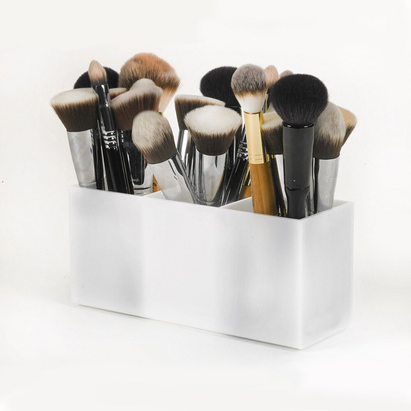 Kist i linija za šminkanje Organizator akrilnih alata za šminkanje Kutija za pohranu 3 utora Držač olovke za obrve Kutija s stalkom za ruževe