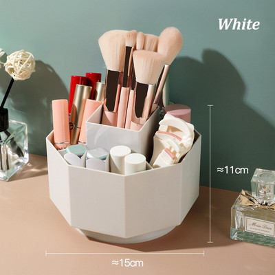 Μόδα περιστρεφόμενη θήκη για στυλό Μολύβι Κάδος μακιγιάζ Βούρτσα καλλυντικών κουτί αποθήκευσης Επιτραπέζια οργάνωση Δώρο μπάνιου γραφείου