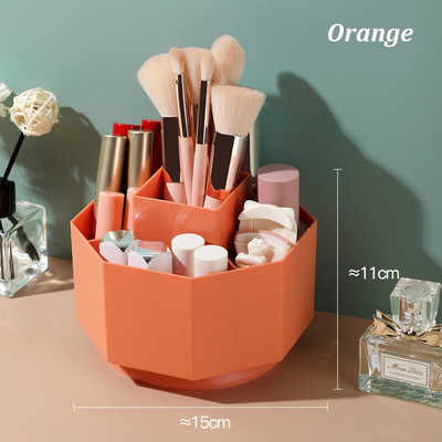 Μόδα περιστρεφόμενη θήκη για στυλό Μολύβι Κάδος μακιγιάζ Βούρτσα καλλυντικών κουτί αποθήκευσης Επιτραπέζια οργάνωση Δώρο μπάνιου γραφείου