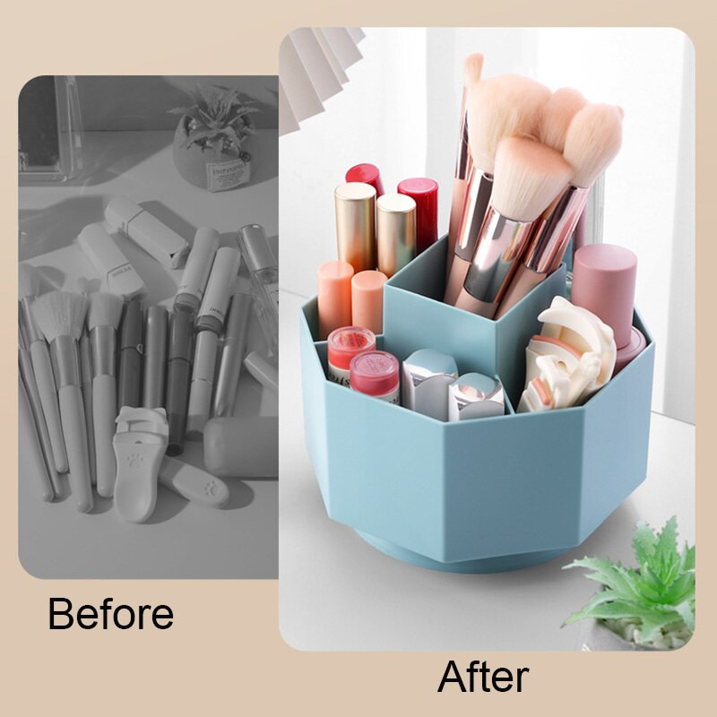 Περιστρεφόμενο κουτί αποθήκευσης μακιγιάζ Πινέλο μακιγιάζ Θήκη κουβά Επιτραπέζιου καλλυντικού Organizer Μολύβι Θήκη για στυλό Αποθήκευση μπάνιου Προϊόν