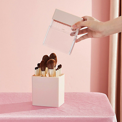 Dustproof πινέλο μακιγιάζ Box Cosmetic Organizer Θήκη αποθήκευσης για κραγιόν φρυδιών κουτιά αποθήκευσης 2 χρωμάτων