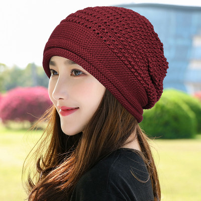 Γυναικείο πλεκτό καπέλο σε διάφορα χρώματα