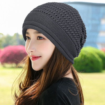 Γυναικείο πλεκτό καπέλο σε διάφορα χρώματα