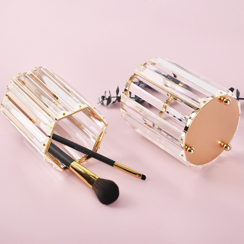 Ελαφρύ πολυτελές τραπέζι μακιγιάζ Organizer Γυάλινα καλλυντικά Organizer Αποθήκευση Δοχείο Στυλόθήκη caja de cosmeticos