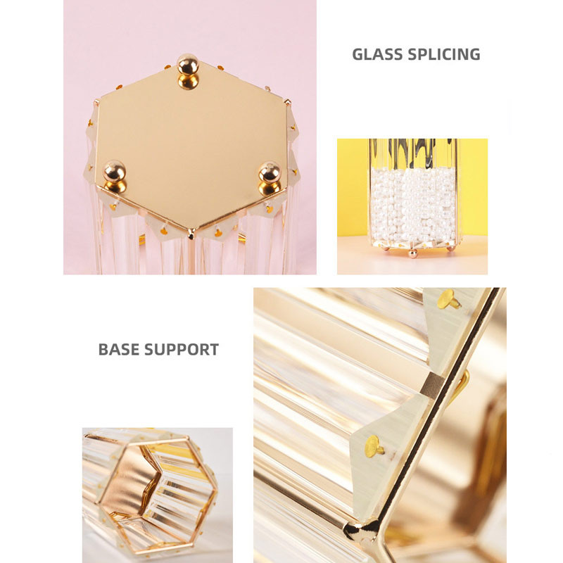 Ελαφρύ πολυτελές τραπέζι μακιγιάζ Organizer Γυάλινα καλλυντικά Organizer Αποθήκευση Δοχείο Στυλόθήκη caja de cosmeticos