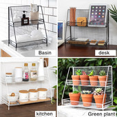 Art Iron Makeup Organizer Δύο στρώσεων Jewelry Box Cosmetic Organizer Makeup Box Κραγιόν Μακιγιάζ Αποθήκευση Τραπεζιού Μπάνιου