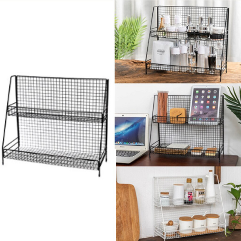 Art Iron Makeup Organizer Δύο στρώσεων Jewelry Box Cosmetic Organizer Makeup Box Κραγιόν Μακιγιάζ Αποθήκευση Τραπεζιού Μπάνιου