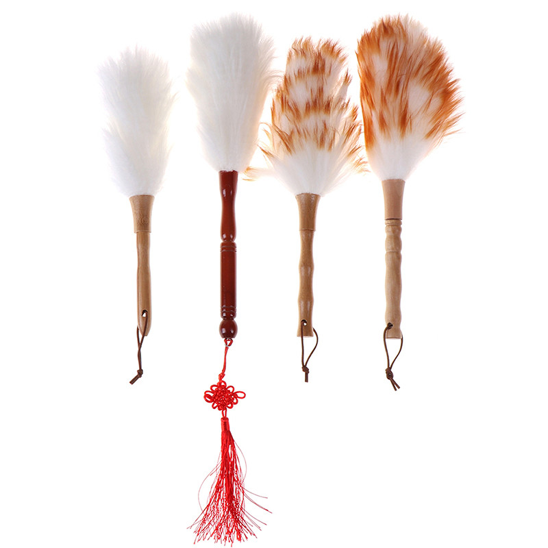 Αντιστατική βούρτσα μάλλινων φτερών Duster Dust Cleaning Wood Handle Dusting Brush Cleaning Wool Duster Brush for Dust Broom