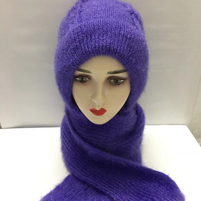 Γυναικείο πλεκτό καπέλο-μαντήλι πολλών χρωμάτων