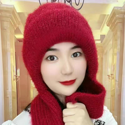 Γυναικείο πλεκτό καπέλο-μαντήλι πολλών χρωμάτων