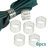 6 vnt Servetėlių žiedai Servetiniai žiedai Lydinio servetėlių laikiklis Stalinės servetėlės Dekoratyviniai stovi vakarėlio stalo dekoravimo priedai