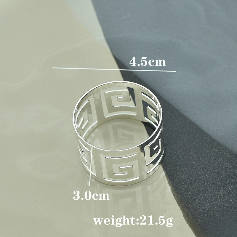 6 vnt Servetėlių žiedai Servetiniai žiedai Lydinio servetėlių laikiklis Stalinės servetėlės Dekoratyviniai stovi vakarėlio stalo dekoravimo priedai