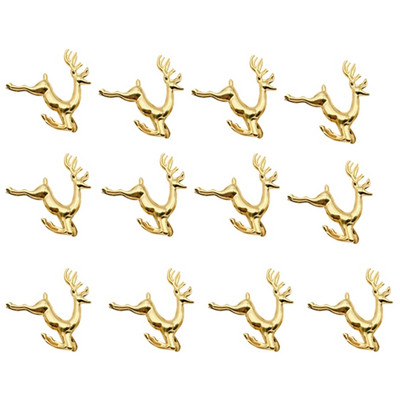 12 бр Коледни пръстени за салфетки Elk Deer Катарама за салфетки от златна сплав Държач за пръстени за салфетки Хотелски ресторант Сватбено парти Маса за вечеря De