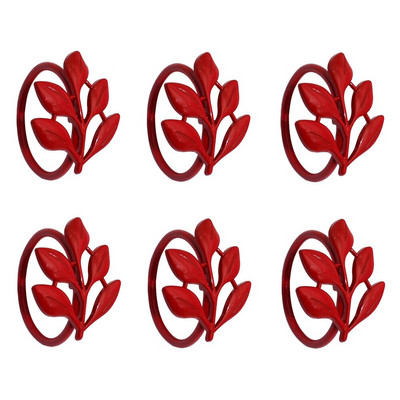 Dvianna 6 τεμάχια Rose Flower Θήκη για χαρτοπετσέτες με λουλούδια στρας Δαχτυλίδια για το γάμο της μητέρας Διακόσμηση τραπεζιού HWM04