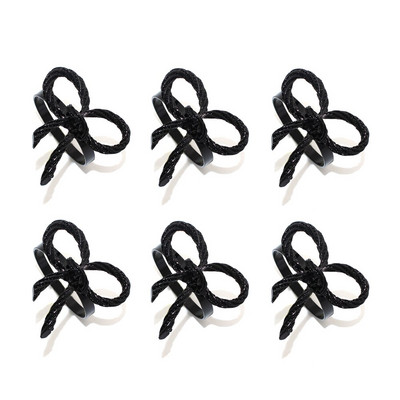 Dvianna 6 τεμάχια Rose Flower Θήκη για χαρτοπετσέτες με λουλούδια στρας Δαχτυλίδια για το γάμο της μητέρας Διακόσμηση τραπεζιού HWM04