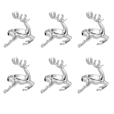 Dvianna 6 τεμάχια Rose Flower Θήκη για χαρτοπετσέτες με λουλούδια στρας Δαχτυλίδια για το γάμο της μητέρας Διακόσμηση τραπεζιού HWM04