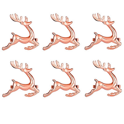 Dvianna 6 τεμάχια Rose Flower Θήκη για χαρτοπετσέτες με λουλούδια στρας Δαχτυλίδια για το γάμο της μητέρας Διακόσμηση τραπεζιού HWM04