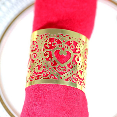 50 vnt Meilės širdies stiliaus lazeriu iškirpti popieriniai žiedai servetėlių laikikliai gimtadienio vestuvėms Kalėdų vakarėliui vakarienės stalo puošmena