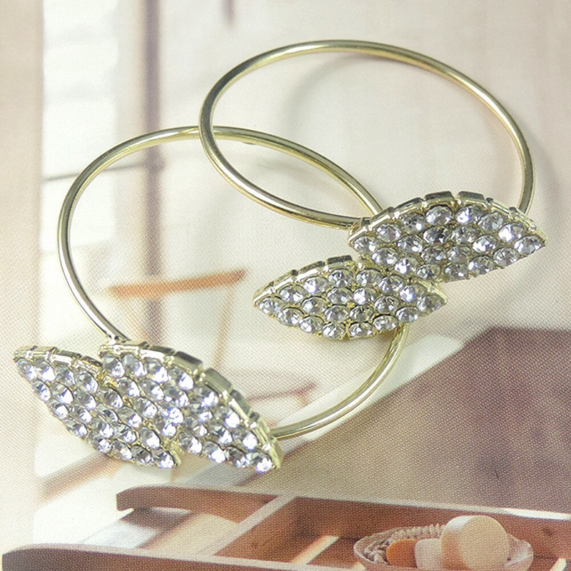 10 bucăți/set curea de decorare pentru petrecere cu strasuri servetel pentru nuntă cina acasă suport șervețel inele catarame hotel banchet frunze forma