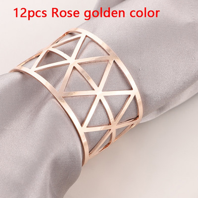 12 τμχ Δαχτυλίδια χαρτοπετσέτας Μεταλλικά Διακοσμητικά Γάμου Στρογγυλή Ατομική Διακοσμητική Χρυσή Τραπεζοθήκη Πετσέτα Αξεσουάρ Δείπνου Σερβίρισμα