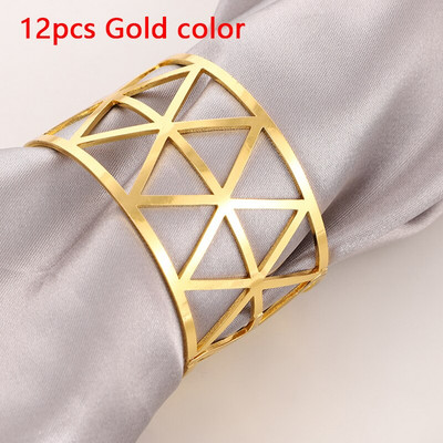 12 τμχ Δαχτυλίδια χαρτοπετσέτας Μεταλλικά Διακοσμητικά Γάμου Στρογγυλή Ατομική Διακοσμητική Χρυσή Τραπεζοθήκη Πετσέτα Αξεσουάρ Δείπνου Σερβίρισμα