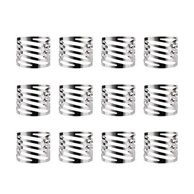 12 vnt. Vestuvinių servetėlių žiedai Stalo dekoravimas tuščiaviduriai šeimos susibūrimai Kasdien naudojamas servetėlių sagčių laikiklis vakarėlio dekoras