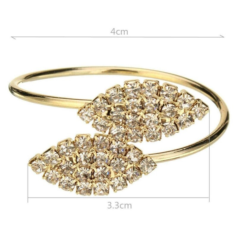 Inel de șervețel, 12 suporturi metalice pentru inele de șervețel pentru decorarea mesei de nuntă (frunze-aurie)