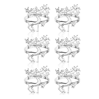 Χριστουγεννιάτικα δαχτυλίδια χαρτοπετσέτας 6 τεμ. Σχέδιο ελάφια Θήκη για χαρτοπετσέτα Διακόσμηση τραπεζιού σπιτιού Χριστουγεννιάτικο πάρτι Χριστουγεννιάτικη πόρπη από κράμα χαρτοπετσέτας Χριστουγεννιάτικο στολίδι