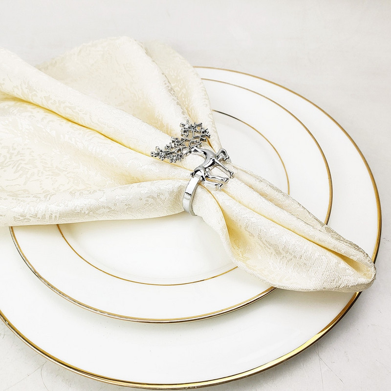 Χριστουγεννιάτικα δαχτυλίδια χαρτοπετσέτας 6 τεμ. Σχέδιο ελάφια Θήκη για χαρτοπετσέτα Διακόσμηση τραπεζιού σπιτιού Χριστουγεννιάτικο πάρτι Χριστουγεννιάτικη πόρπη από κράμα χαρτοπετσέτας Χριστουγεννιάτικο στολίδι