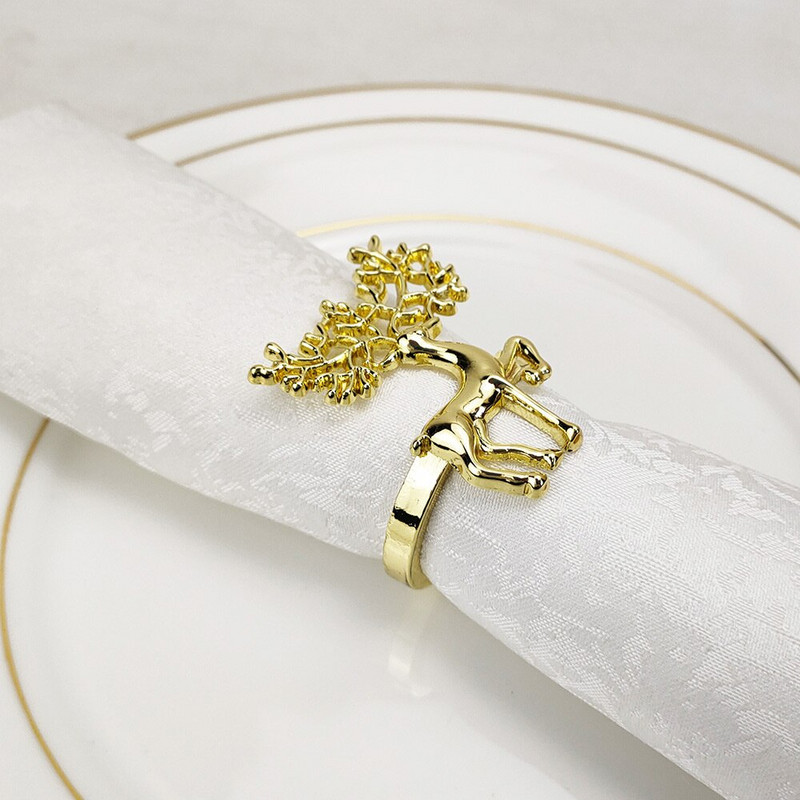 Χριστουγεννιάτικα δαχτυλίδια χαρτοπετσέτας 6 τεμ. Σχέδιο ελάφια Θήκη για χαρτοπετσέτα Διακόσμηση τραπεζιού σπιτιού Χριστουγεννιάτικο πάρτι Χριστουγεννιάτικη πόρπη από κράμα χαρτοπετσέτας Χριστουγεννιάτικο στολίδι