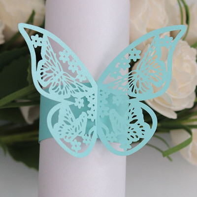 50kom leptir prstenovi za salvete Vjenčanje Rođendan Božić Dekoracija kućnog stola za večeru Držači prstenova za salvete Potrepštine za zabave