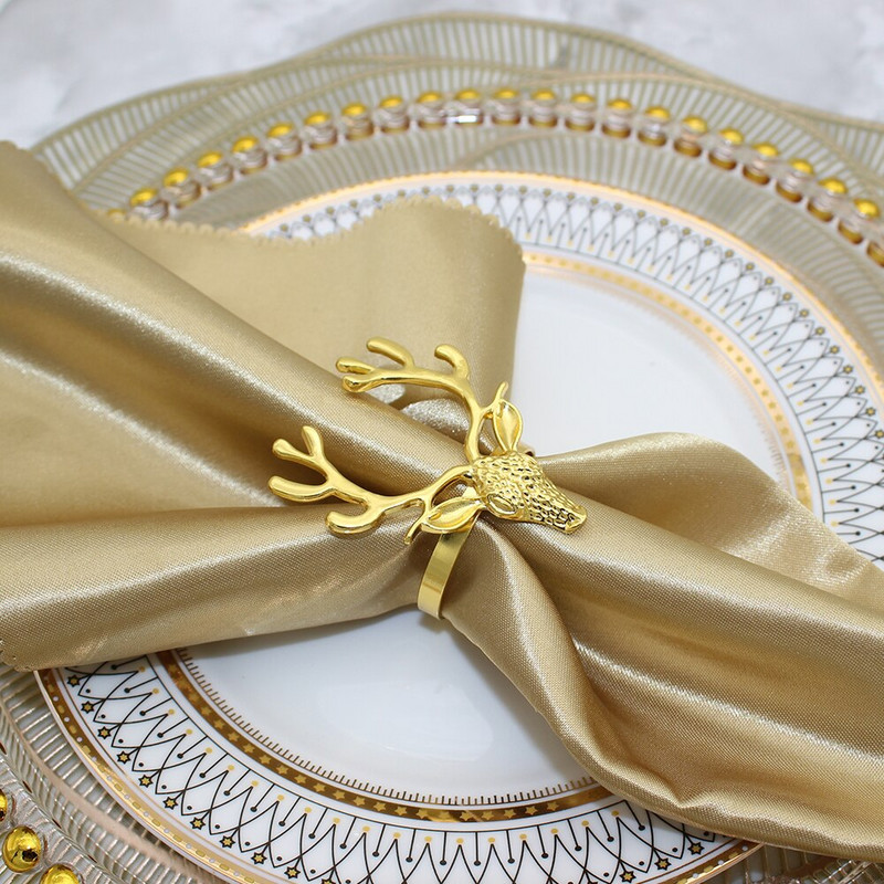 Dvianna 6 τμχ Δαχτυλίδια από χαρτοπετσέτα ελάφι Χριστουγεννιάτικες θήκες για πετσέτες από τάρανδο Πόρπη από χαρτοπετσέτα για εορταστικά δείπνα πάρτι γάμου HWC161