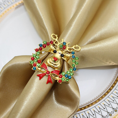 Dvianna 6 tk/partii jõulusalvrätiku sõrmuste hoidikud Hirve salvrätiku sõrmused jõuluõhtusöökideks pidudeks Pulmakaunistused lauakaunistused