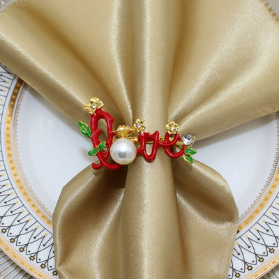 Dvianna 6 tk/partii jõulusalvrätiku sõrmuste hoidikud Hirve salvrätiku sõrmused jõuluõhtusöökideks pidudeks Pulmakaunistused lauakaunistused