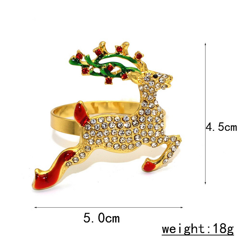 Dvianna 6 tk/partii jõulusalvrätiku sõrmuste hoidikud Hirve salvrätiku sõrmused jõuluõhtusöökideks pidudeks Pulmakaunistused lauakaunistused