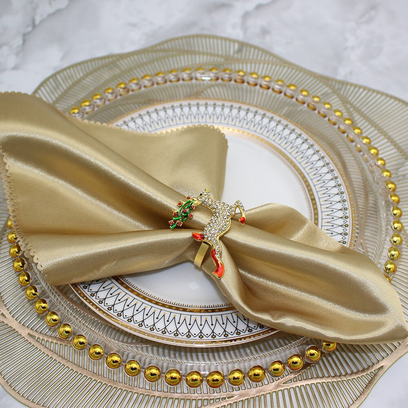 Dvianna 6 tk/partii jõulusalvrätiku sõrmuste hoidikud Hirve salvrätiku sõrmused jõuluõhtusöökideks pidudeks Pulmakaunistused lauakaunistused