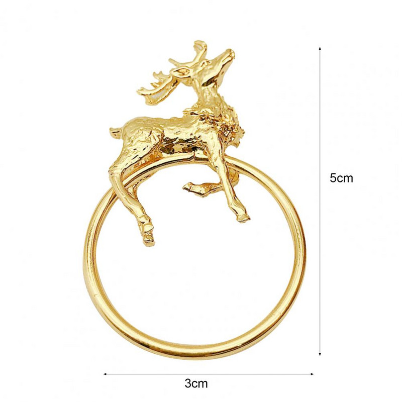 6 τμχ/Σετ Χαριτωμένο δαχτυλίδι χαρτοπετσέτας σε σχήμα ελαφιού Εξαιρετικό αντι-ξεθωριασμένο κράμα θήκης χαρτοπετσέτας Δαχτυλίδια για πετσέτες Ξενοδοχείο Χριστουγεννιάτικα αξεσουάρ γάμου