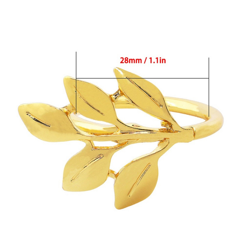 6 τμχ Φθινοπωρινά φύλλα Δαχτυλίδια χαρτοπετσέτας Χρυσά ασημένια αγκράφα για χαρτοπετσέτα Μεταλλική θήκη για χαρτοπετσέτα Δώρα γάμου Διακόσμηση τραπεζιού ντους βάπτισης