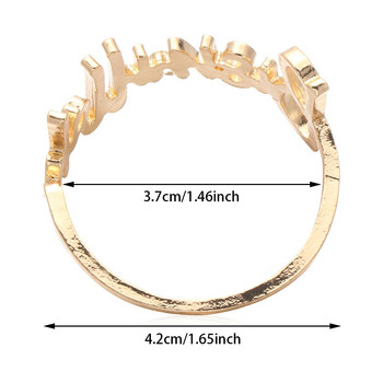 6 бр. Пръстени за салфетки с букви Кухненско парти Хотелски държач за кърпи Сплав Метална катарама за салфетки Домашна сватбена вечеря Декорация на маса