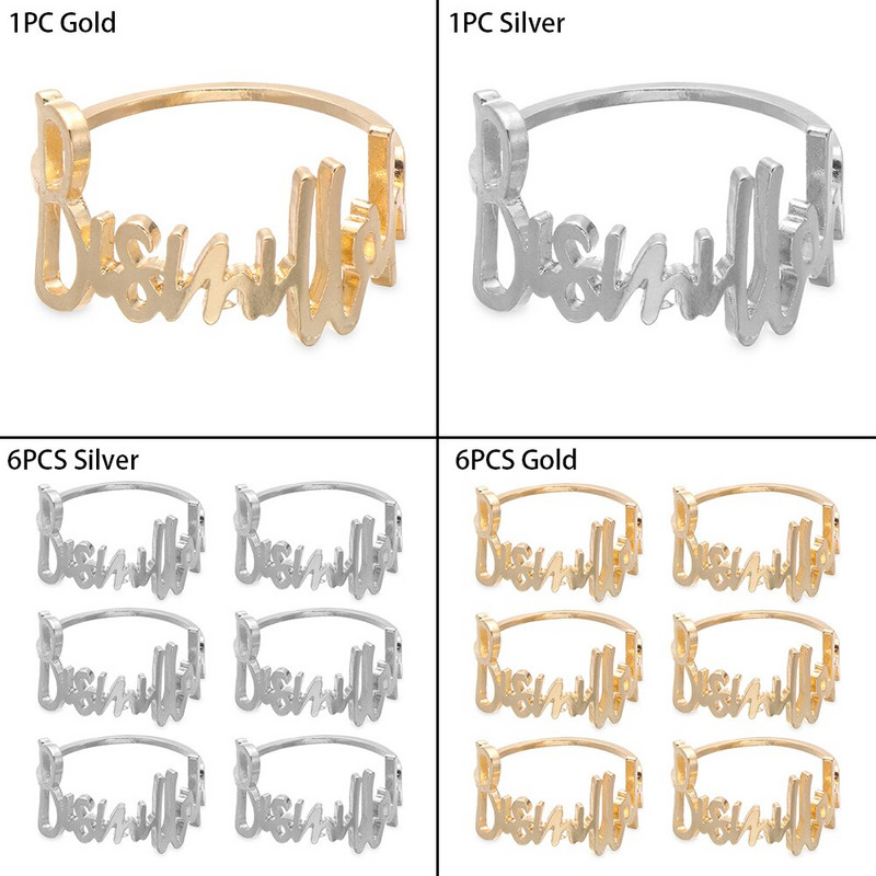 6tk Kirjad Salvräti rõngad Köök Peohotelli käterätikuhoidja sulamist Metallist Salvräti Pandla Kodu Pulma õhtusöögilaua kaunistus