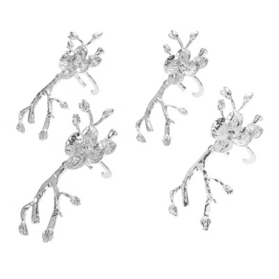 4 kom/set prstenovi za salvete šljiva zlatna/srebrna cvjetna grana držač za salvete organizator ručnika dekor za večernji stol kreativni ukras vintage