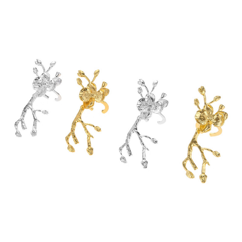 4 kom/set prstenovi za salvete šljiva zlatna/srebrna cvjetna grana držač za salvete organizator ručnika dekor za večernji stol kreativni ukras vintage