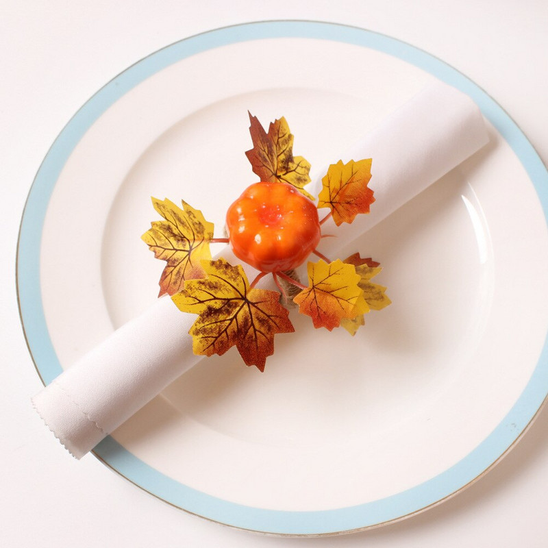 6 τμχ Σετ δαχτυλιδιών με πετσέτες κολοκύθας για αποκριάτικο πάρτι δημιουργική θήκη για χριστουγεννιάτικες οικογενειακές διακοσμήσεις τραπεζιών