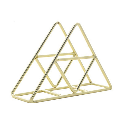 Držač za salvete, metalni trokut, stalak za papir, dozator maramica, luksuzni retro stolni ukras od ružičastog zlata, samostojeći dekor za dom
