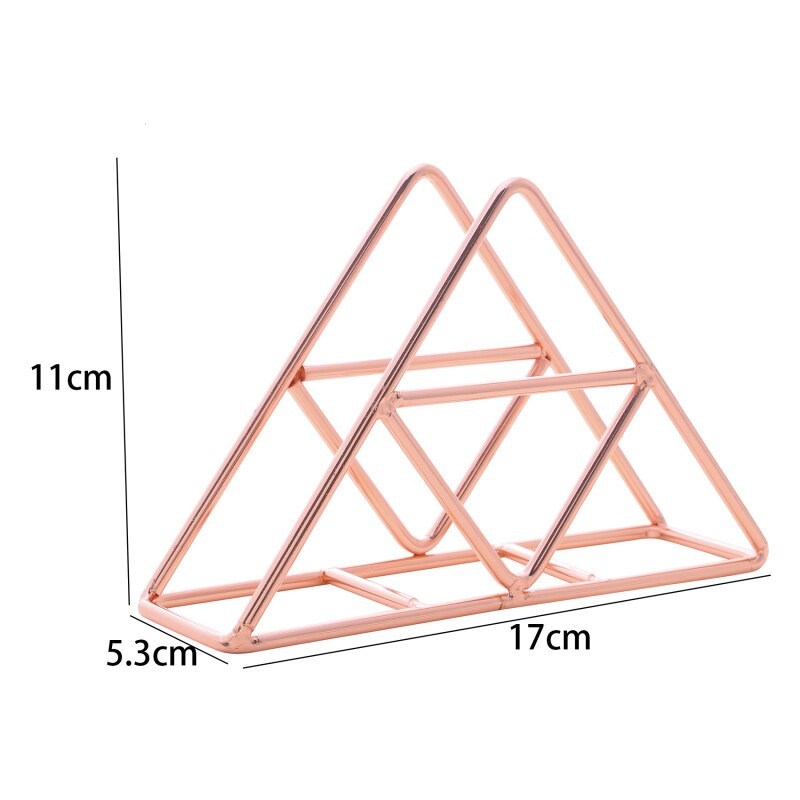 Držač za salvete, metalni trokut, stalak za papir, dozator maramica, luksuzni retro stolni ukras od ružičastog zlata, samostojeći dekor za dom