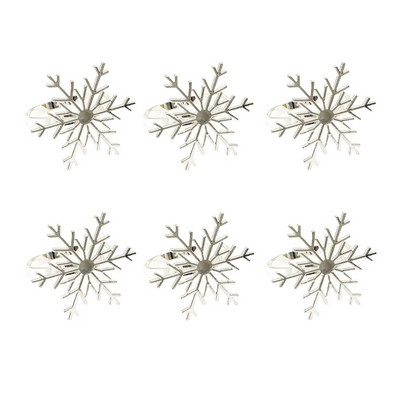 Dvianna 6 τμχ Δαχτυλίδια για χαρτοπετσέτα με νιφάδα χιονιού Χρυσή θήκη για χριστουγεννιάτικα δαχτυλίδια για χριστουγεννιάτικο γαμήλιο πάρτι Προμήθειες τραπεζιού HWC94