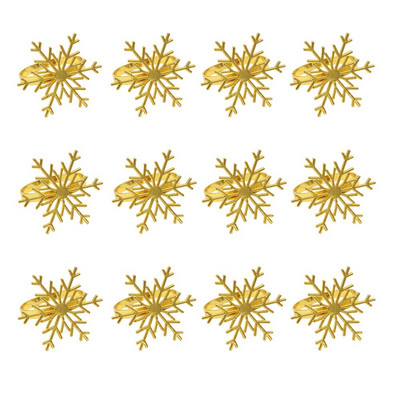 Dvianna 6 τμχ Δαχτυλίδια για χαρτοπετσέτα με νιφάδα χιονιού Χρυσή θήκη για χριστουγεννιάτικα δαχτυλίδια για χριστουγεννιάτικο γαμήλιο πάρτι Προμήθειες τραπεζιού HWC94