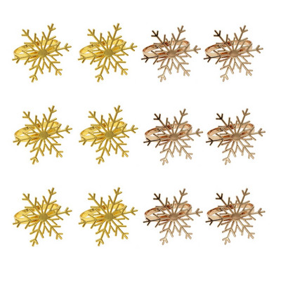 Dvianna 6 τμχ Δαχτυλίδια για χαρτοπετσέτα με νιφάδα χιονιού Χρυσή θήκη για χριστουγεννιάτικα δαχτυλίδια για χριστουγεννιάτικο γαμήλιο πάρτι Προμήθειες τραπεζιού HWC94